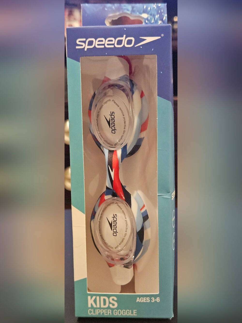 Speedo Kids Clipper Goggle in Red, Blue, White
